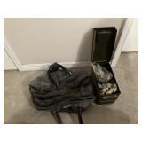 Dark Gray Leather Duffle Bag & Shoe Shinning Kit