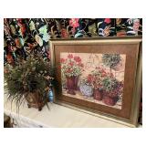 Framed Print & Faux Planter