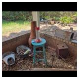 Chiminea,Stool,Hummingbird Feeder & Mailbox