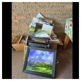 Collection of Framed Landscape Paintings and Art