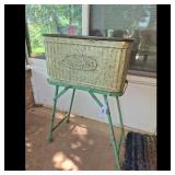 Galvanized Metal Garden Planter Tub with Stand