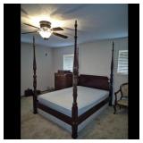 Wooden Four-Poster Bed Frame