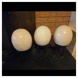 3 Decorative Egg Sculptures