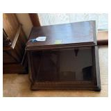Wooden Display Case with Glass Front and Hinged