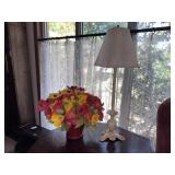 Table Lamp with Floral Arrangement