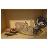 Antique Perfume Bottles, Razor, Mirror, Purse