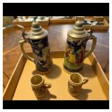 German Beer Steins and Mini Mugs