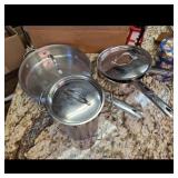 Stainless Steel Stock Pot and Frying Pans