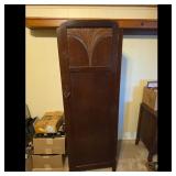 Oak Wardrobe Cabinet Armoire Carved Top