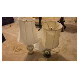 2 Table Lamps with White Fabric Shades