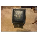 Painted Metal Fireplace Ash Bin