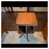 Wooden Side Table with Shelves