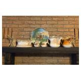 Stag Collection: Ceramic Pitchers, Bowl, Plate