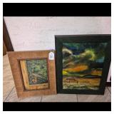 Framed Landscape and Barn Paintings