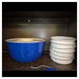 Ceramic Mixing Bowls & White Ramekins