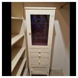 Painted Display Cabinet with Glass Door and Drawer