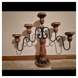 Wood and Metal Candelabra