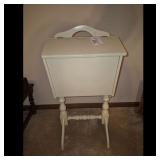 Wooden Sewing Box Table with Hinged Lid