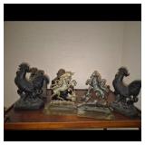 Rooster and Horse Bookends