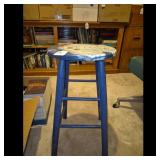 Painted Blue Stool