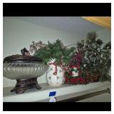 Christmas Decor  - Dish, Frosted Pine Basket, Snow