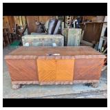 Cedar Lined Blanket Chest Trunk with Carved Detai