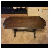 Dark Wood Console Table with Carved Legs