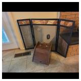 Wooden Coal Hod & Fireplace Screen