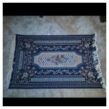 Blue Floral Accent Rug