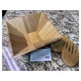 Pampered Chef Bamboo Bowl and Servers