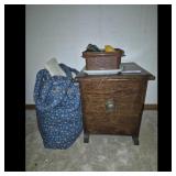 Small Storage Box Drawer and Blue Floral Tote Bag