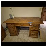 Oak Executive Desk with Drawers