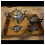 Silver Plated Tea  with Sugar Bowl and Creamer