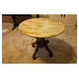 Antique Round Marble Top Pedestal Table