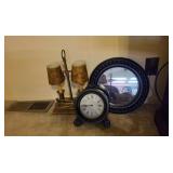 Desk Clock, Mirror, & Lamp