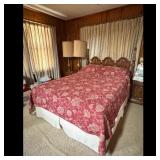 Oak Four-Poster Queen Bed, Headboard, Footboard
