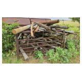 Rustic Metal Rack with Wood Fence Post
