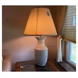 Ceramic Table Lamp with Pleated Shade