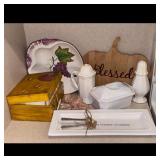 Serving Dishes, Shakers, Recipe Box, Pumpkin
