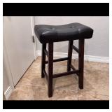 Dark Brown Faux Leather Stool