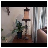 Elegant Table Lamp and Artificial Plant