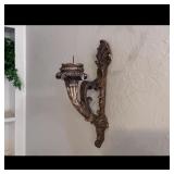 Bronze-Look Wall Sconce Candle Holder