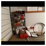 Metal Shelving Unit & Contents