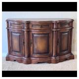 French Country Brown Wood Buffet Cabinet