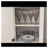 Gold Rim Glassware, Christmas Plates, Mugs
