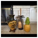 Ceramic Vase, Pineapple, Candle Holder