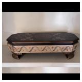 Large Painted Trinket Box with Carved Feet
