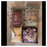 Floral Tapestry Throw Pillows Set of 4
