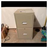 2-Drawer Tan Metal Filing Cabinet