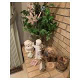 Decorative Items on Left Side of Fireplace